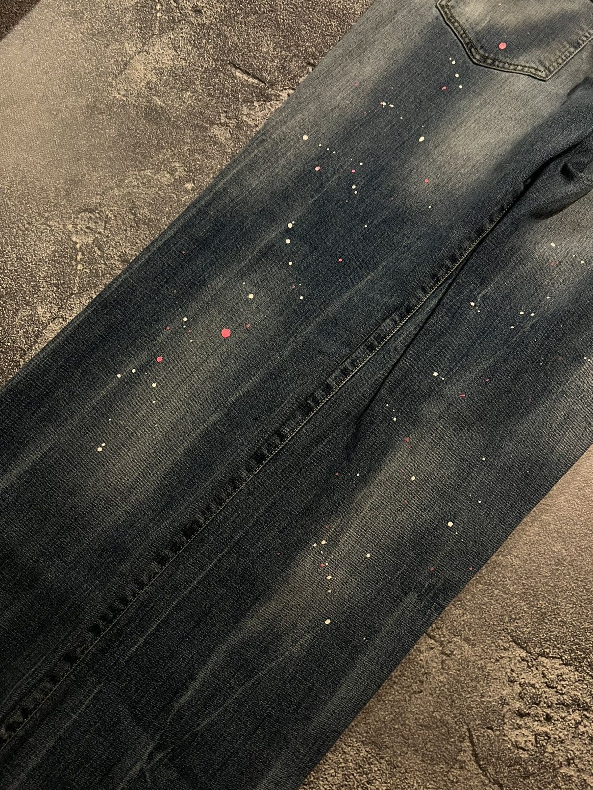 Japanese Brand Y2K Slim Jeans Swag In Paint / Archive Number Nine Style Size US 32 / EU 48 - 5 Thumbnail