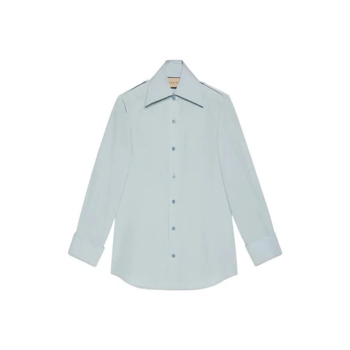 Gucci GUCCI Blue Long Sleeve Button-Up Shirt Size S / US 4 / IT 40 - 1 Thumbnail
