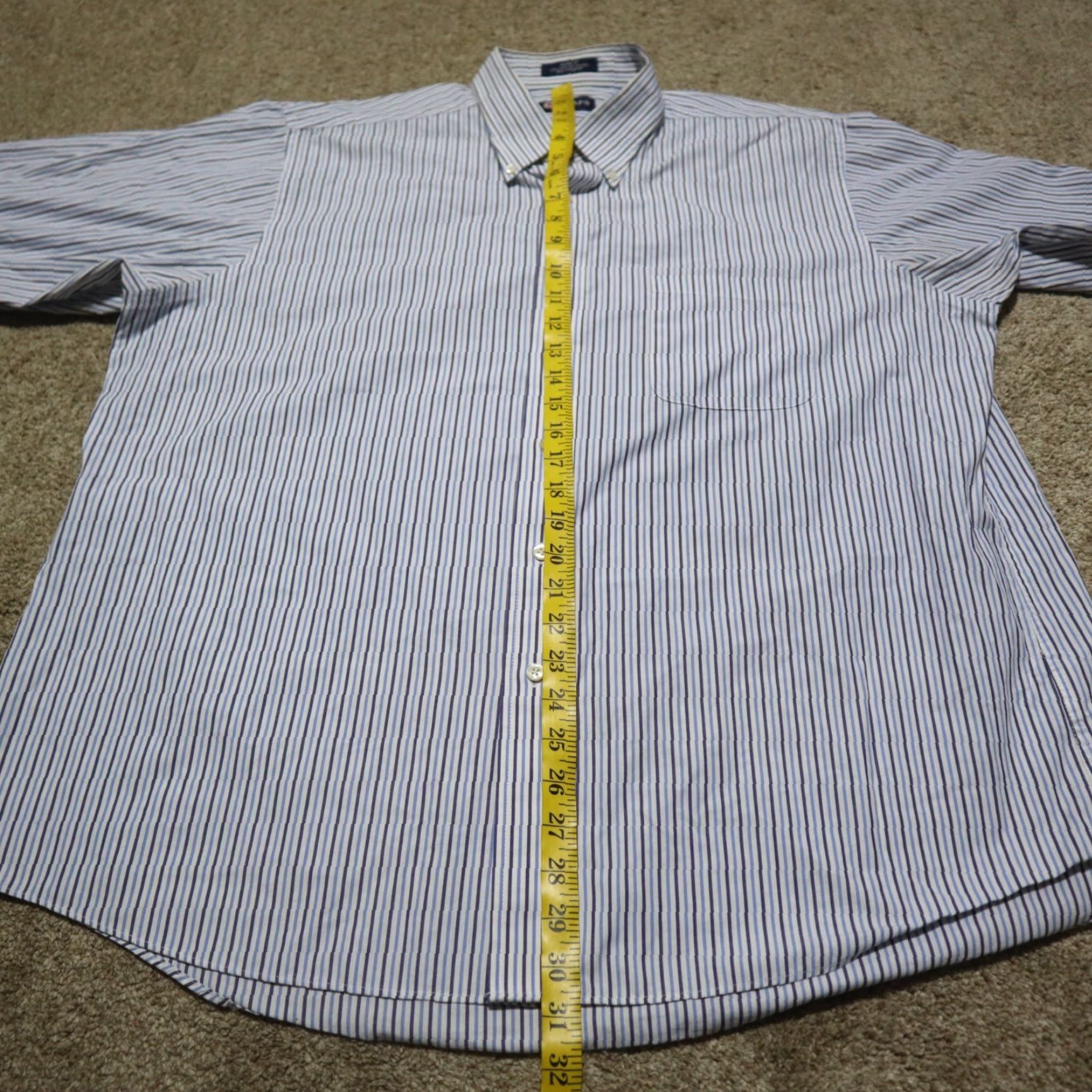 Chaps Chaps Shirt Button-Down Blue Stripes Classic Fit Long Sleeve Men's 17.5 34 / 35 Size US XXL / EU 58 / 5 - 6 Thumbnail