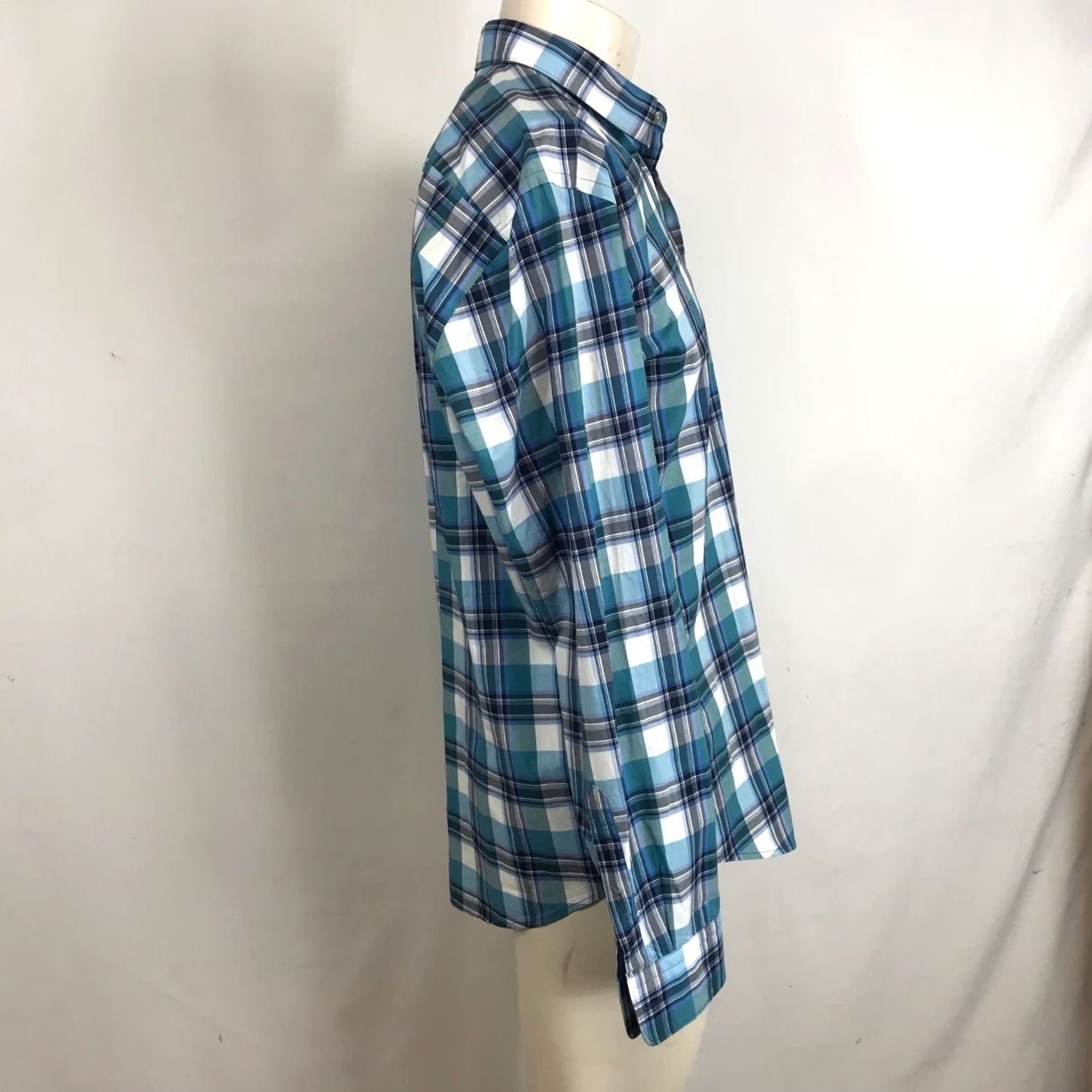 Vintage BOSS Mens LARGE BLUE PLAID LONG SLEEVE BUTTON COLLARED SHIRT Size US L / EU 52-54 / 3 - 4 Thumbnail