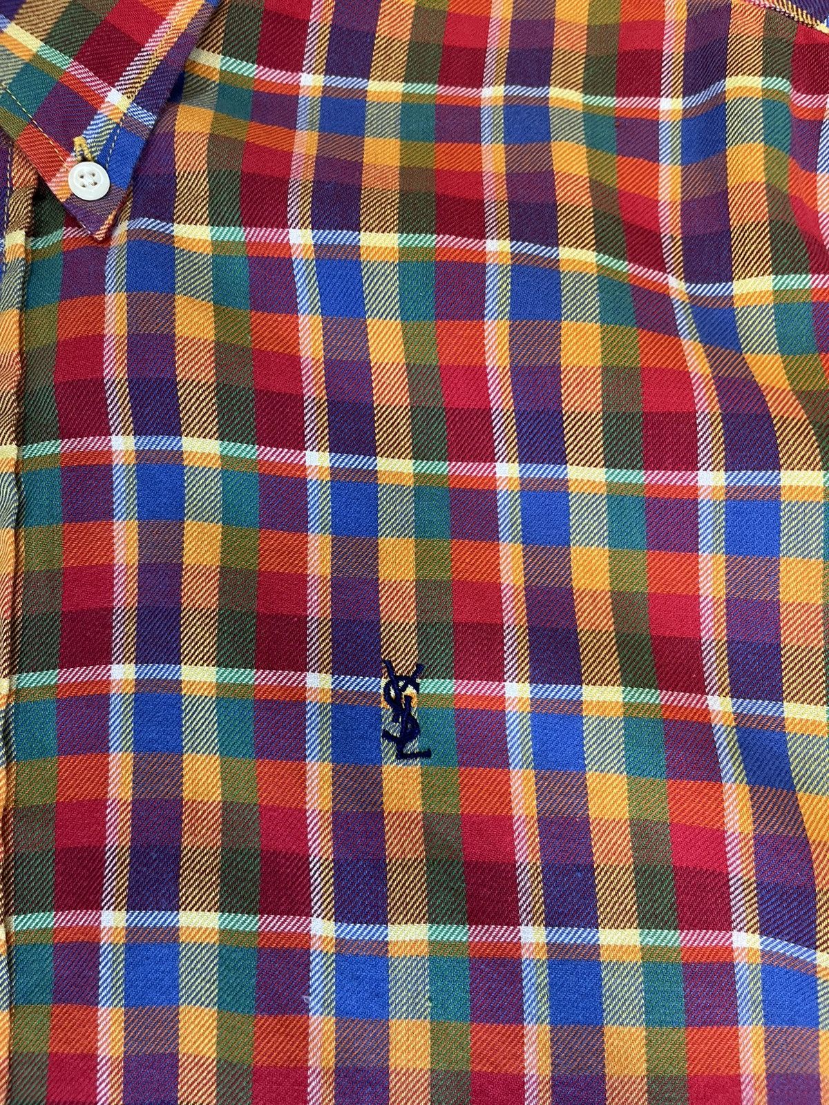 Yves Saint Laurent YSL Yves Saint Laurent Mens L Plaid Shirt Vintage Hong Kong Size US L / EU 52-54 / 3 - 10 Thumbnail