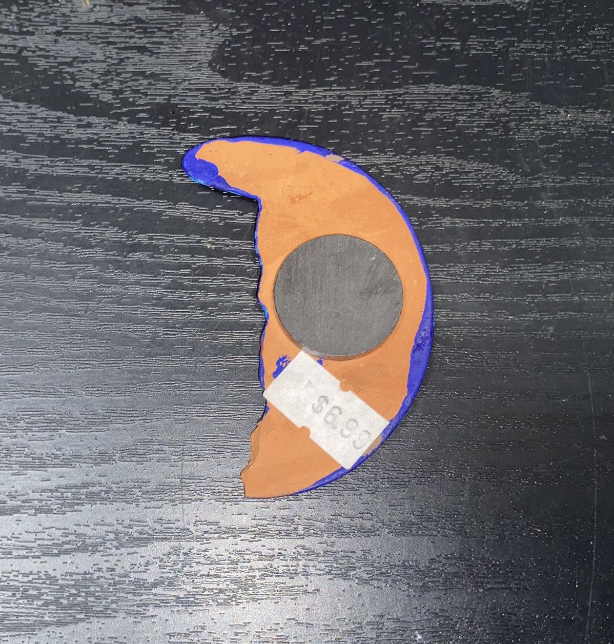 Handmade × Homemade Crescent 🌙 moon colorful artsy painted magnet home office ! Size ONE SIZE - 4 Thumbnail