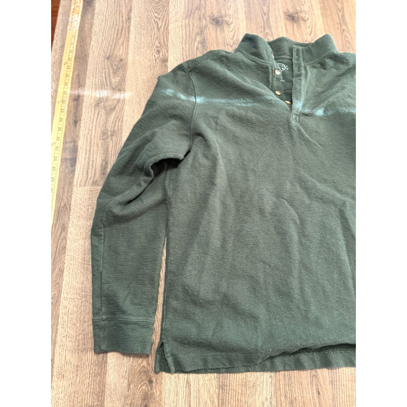 Vintage Even Tide Sweater Men's Size XL Tall Green Mock Neck 1/4 Buttons Pullover Size US XL / EU 56 / 4 - 3 Thumbnail