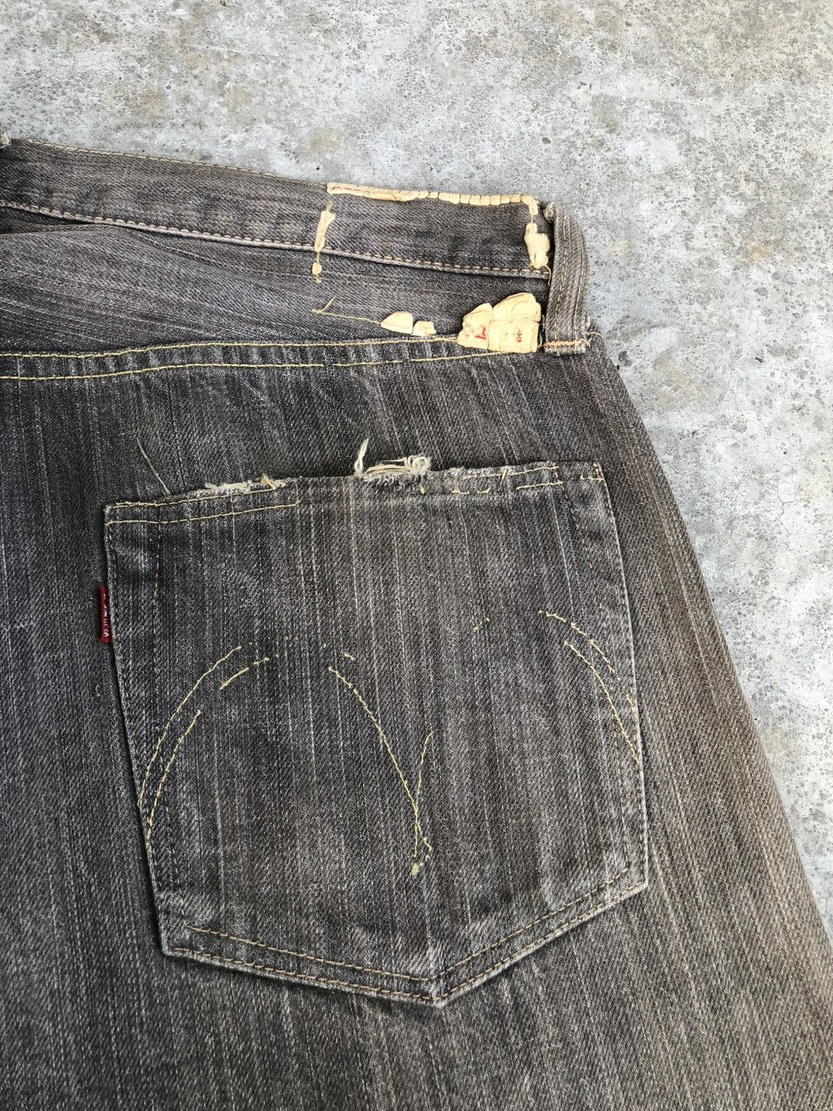 Sugar Cane Vintage Sugarcane Selvedge Denim Distressed Denim Size US 33 - 18 Thumbnail