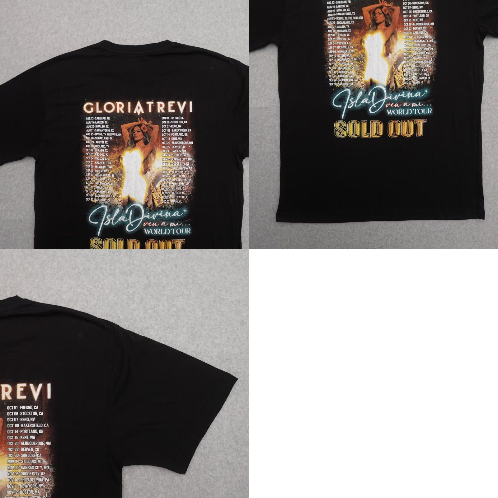 Vintage Gloria Trevi Tshirt Adult Size Large Black Isla Divina Caliente Tour Sold Out Size US L / EU 52-54 / 3 - 9 Thumbnail