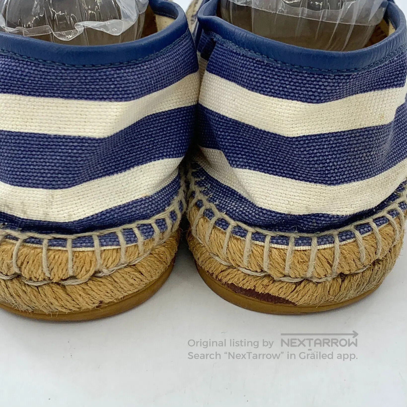 Gucci Guicci Blue striped floral embroidery casual flat fisherma Size US 9 / EU 42 - 9 Thumbnail