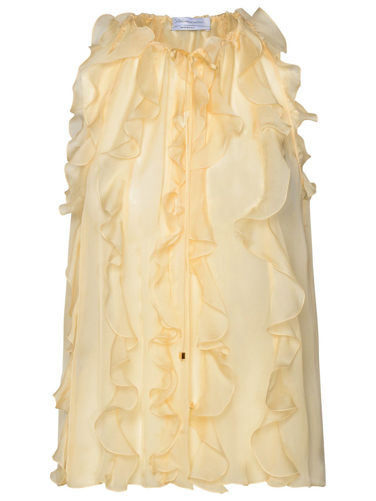 image of Blumarine Cream Silk Tank Top, Women's (Size Medium)