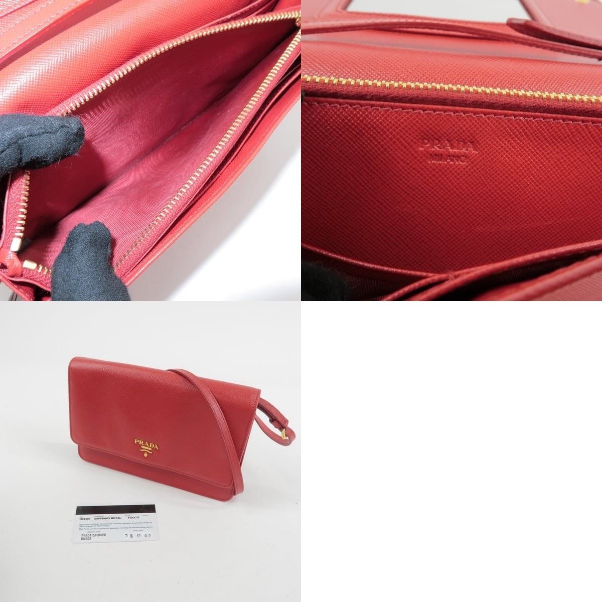 Prada Prada Saffiano Crossbody Bag Red Size ONE SIZE - 7 Thumbnail