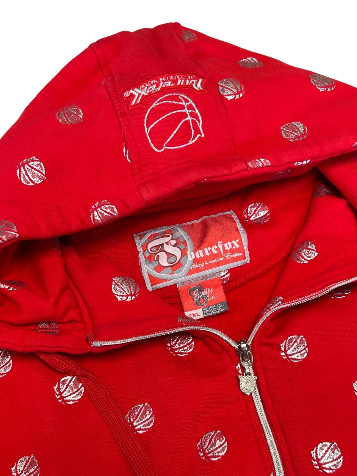 Bare Fox Vintage Y2K Barefox All-Over Print Basketball Zip-Up Hoodie Size US XXL / EU 58 / 5 - 2 Thumbnail