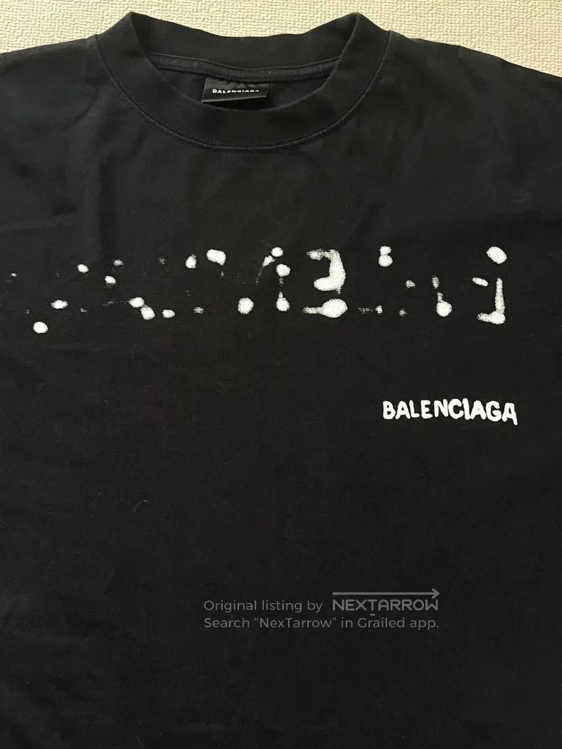 Balenciaga Balenciaga Logo Embroidered Plain Knit Short Sleeve Off-Sh Size XXS / US 00 / IT 34 - 4 Thumbnail