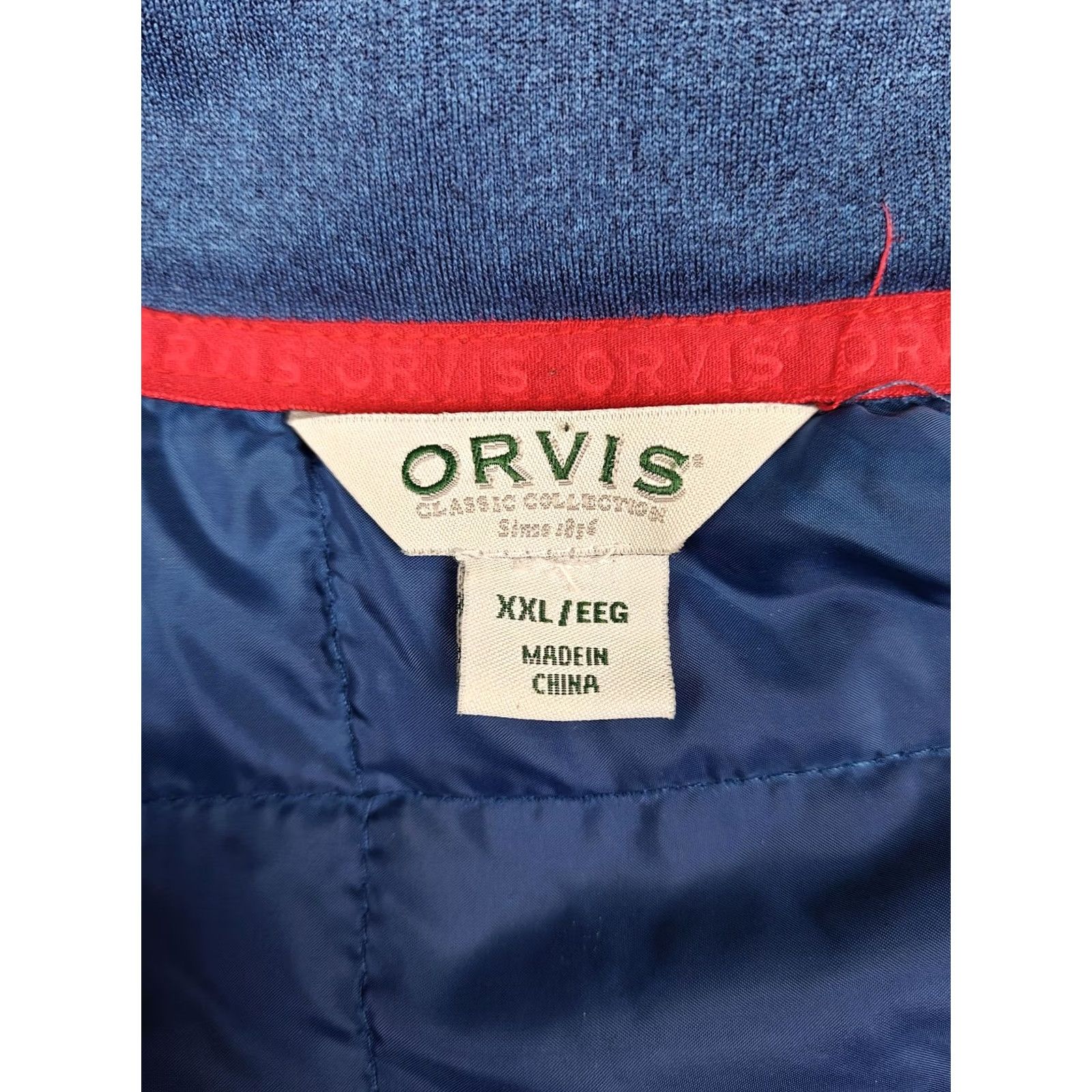 Orvis Orvis Jacket Mens 2XL Blue Quilted Fleece Full Zip Insulated Stretch Pockets Size US XXL / EU 58 / 5 - 4 Thumbnail