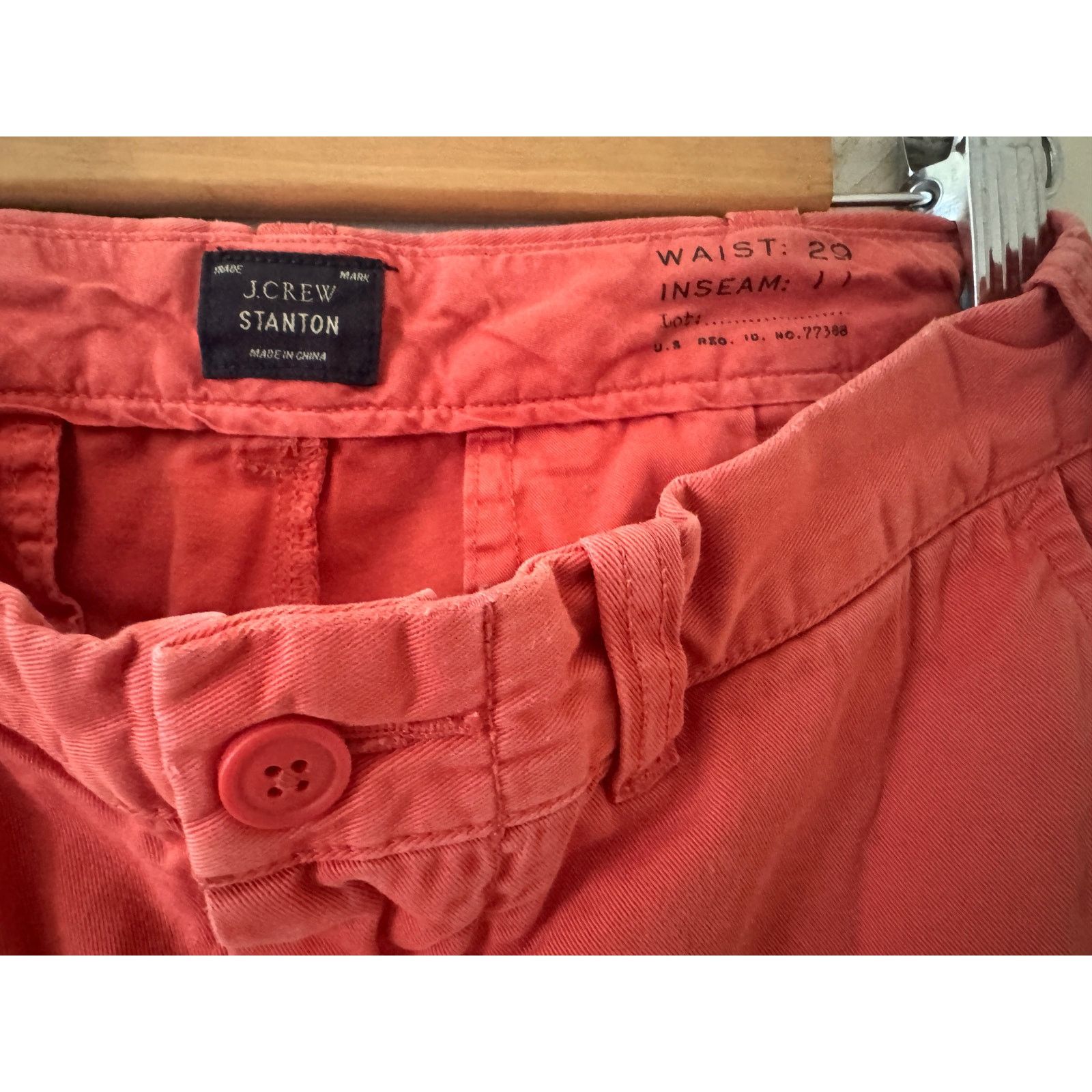 J.Crew Mens Size 29 J.Crew Stanton Salmon Shorts 29" x 11" Size US 29 - 2 Thumbnail