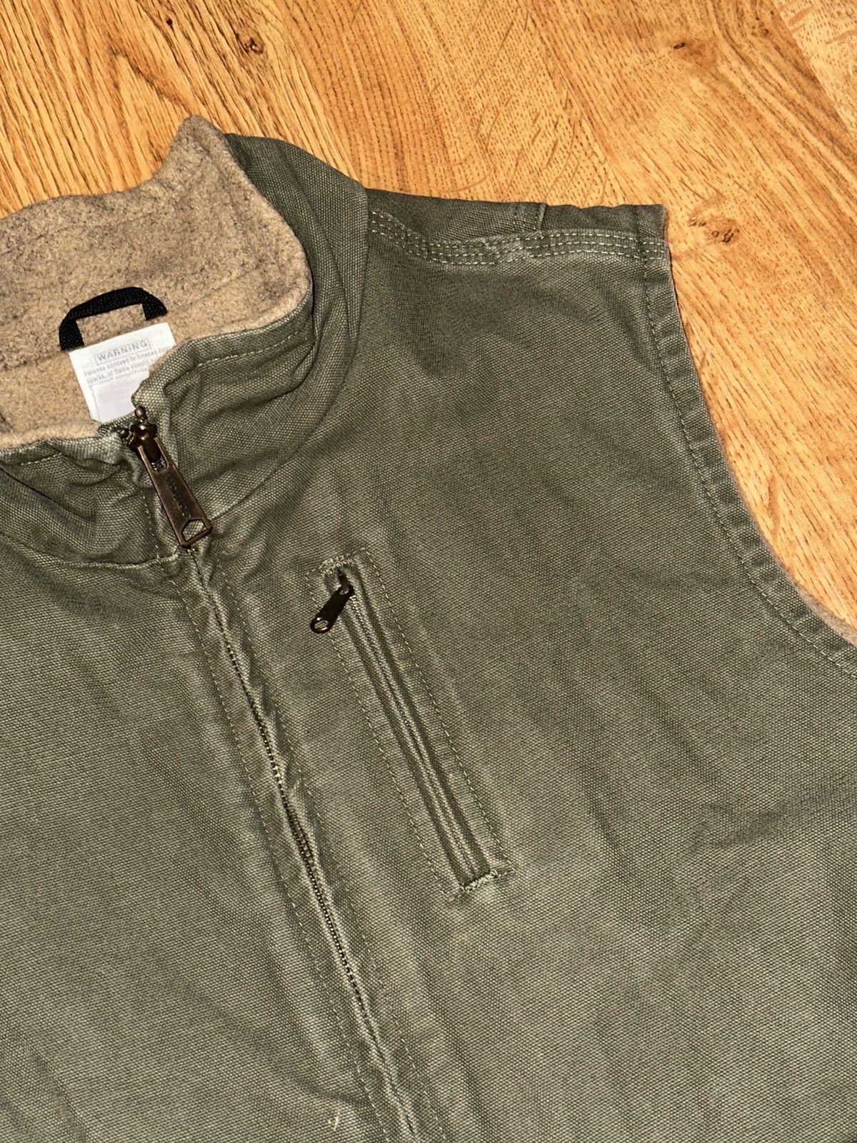 Carhartt CARHARTT WV001 LOV SHERPA LINED CANVAS VEST OLIVE GREEN LRG Size L / US 10 / IT 46 - 2 Thumbnail