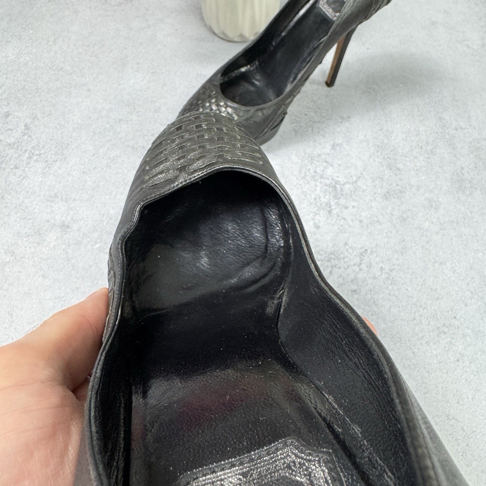 Dior CHRISTIAN DIOR Braided Leather Platform Pumps Black size 39 Size US 9 / IT 39 - 13 Thumbnail