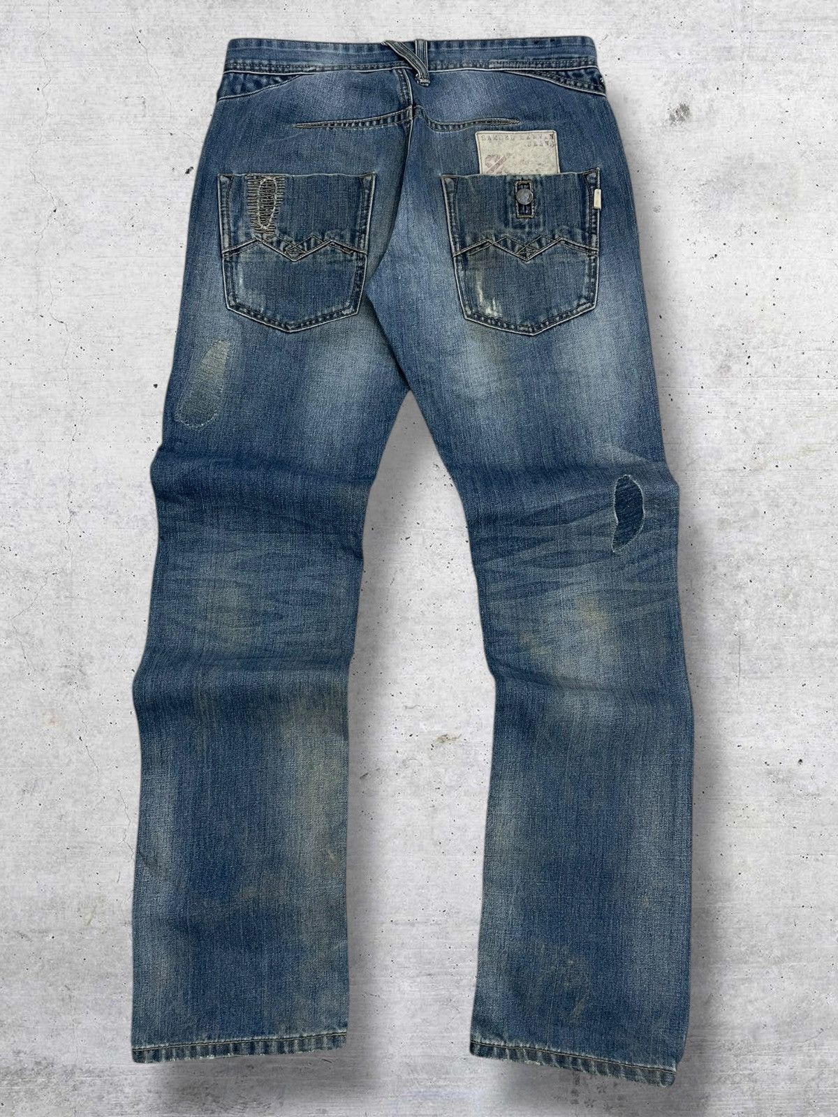 Japanese Brand VINTAGE 1990S DESIGNER SAMUEL&KEVIN DISTRESSEE RIPPED DENIM Size US 31 - 8 Thumbnail