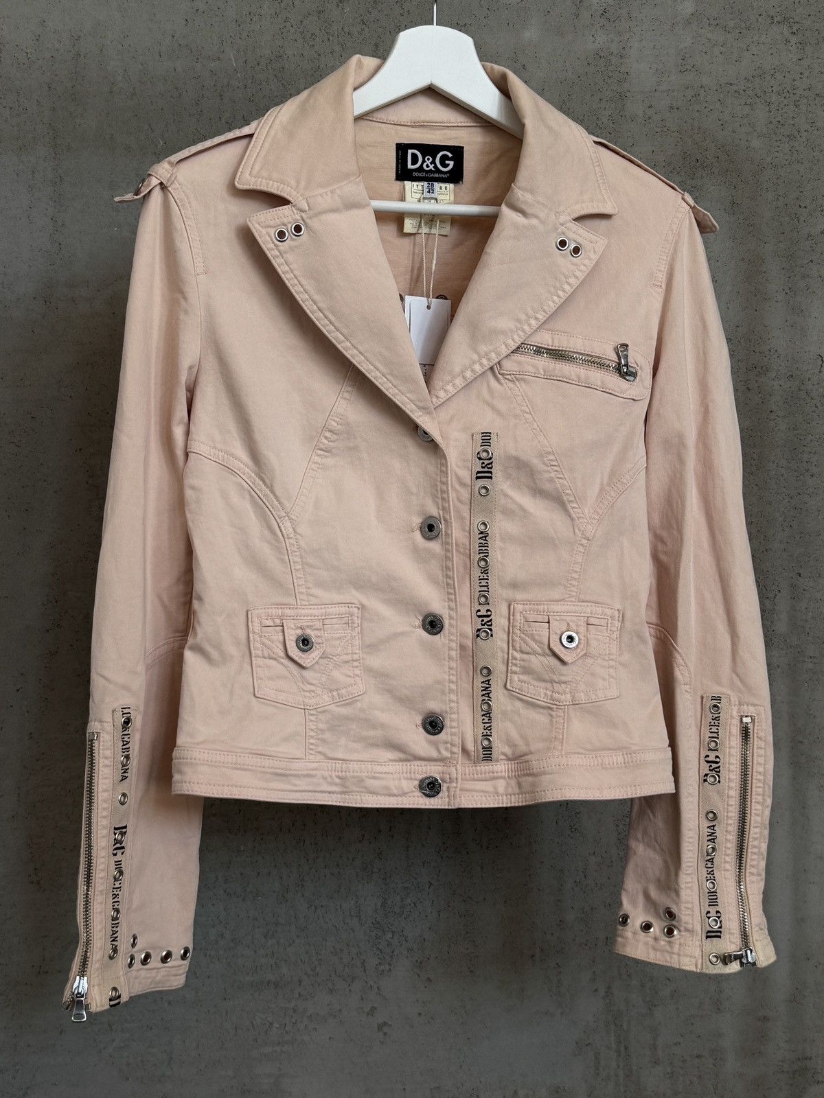 Dolce & Gabbana Dolce & Gabbana Eyelet Biker Jacket 2004 Size M / US 6-8 / IT 42-44 - 1 Thumbnail