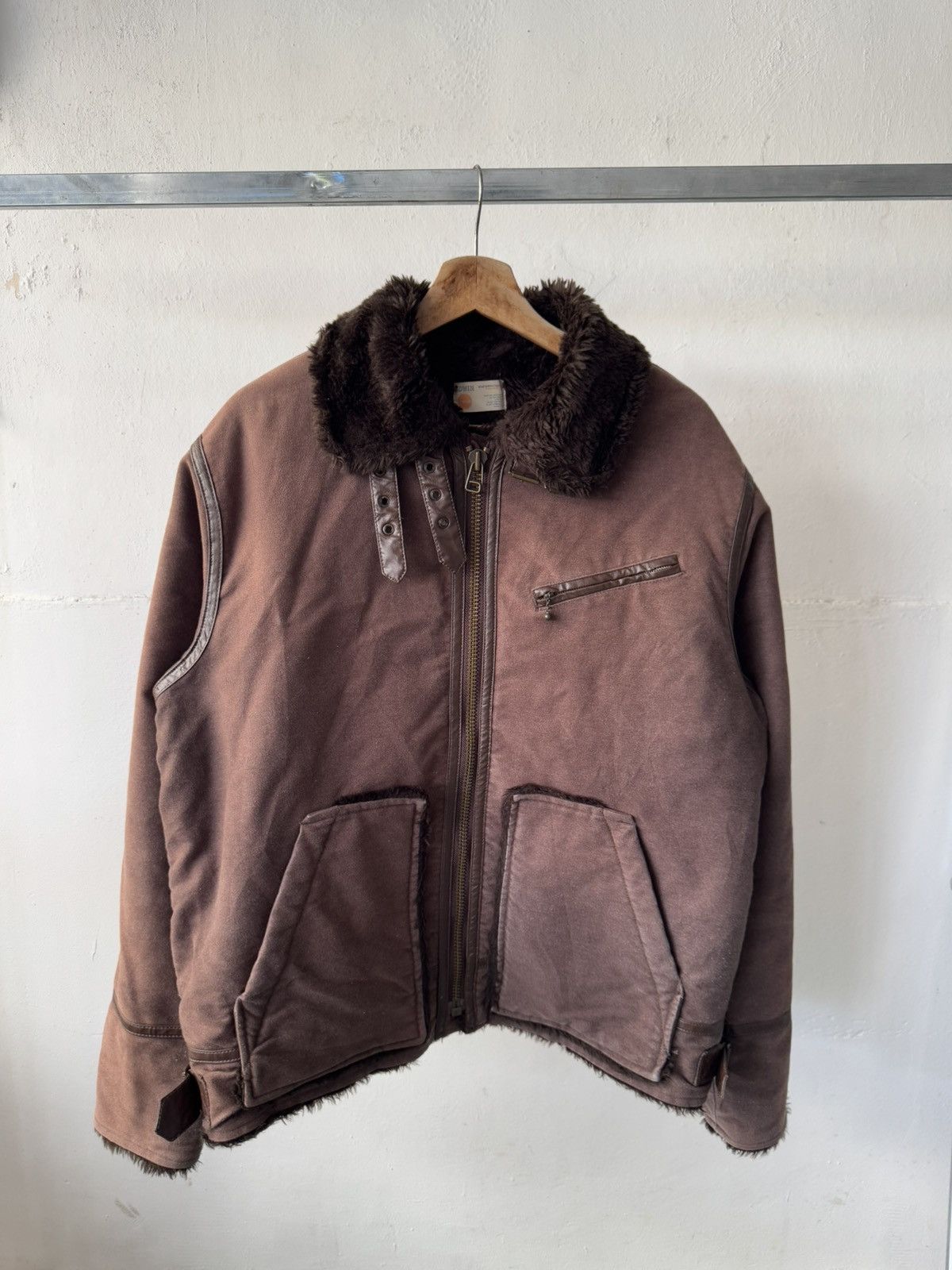 If Six Was Nine Vintage Edwin Lined Fleece Fur Brown Detroit Jacket Size US XL / EU 56 / 4 - 1 Thumbnail