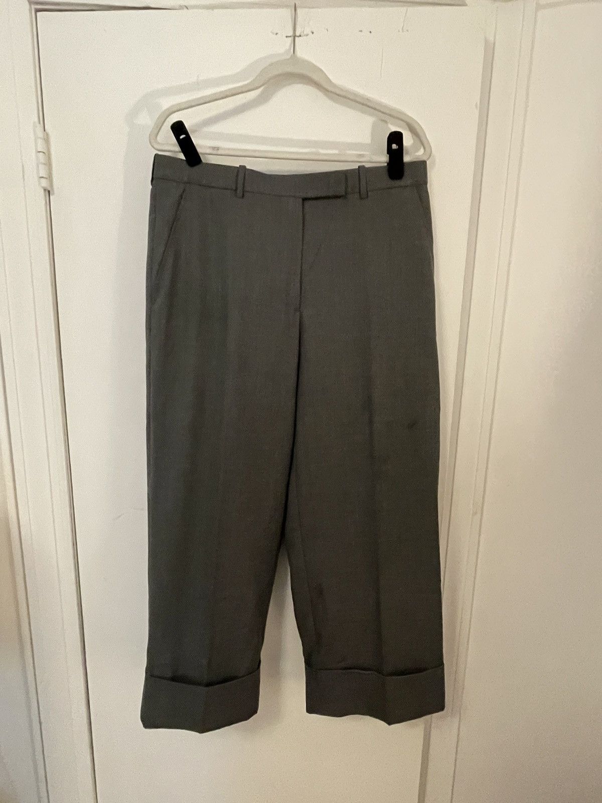 image of Thom Browne Twill Sack Trousers in Grey, Women's (Size 30)