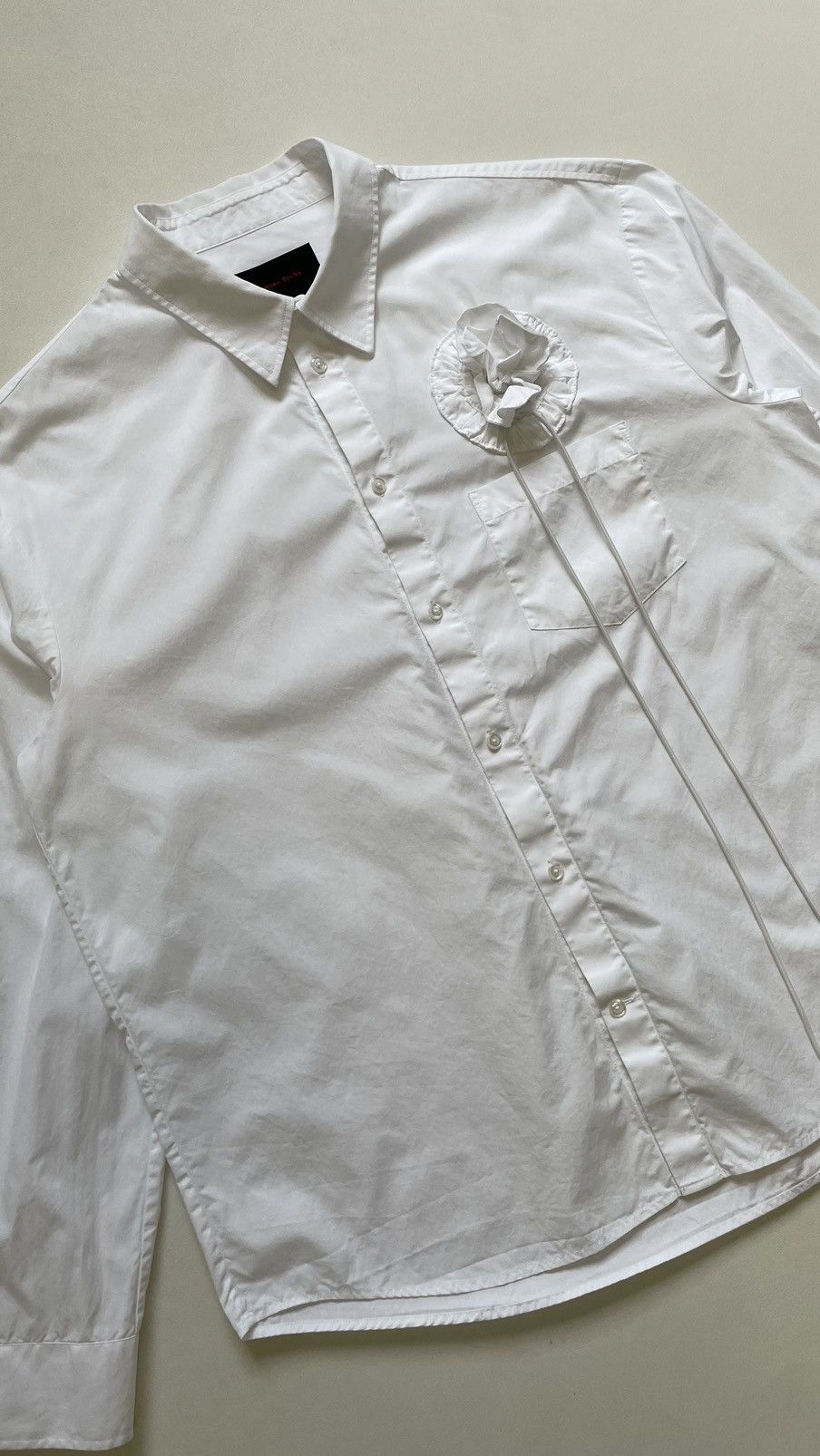 Simone Rocha White Cotton ‘3D Rosette Rose’ Shirt Size US L / EU 52-54 / 3 - 9 Thumbnail