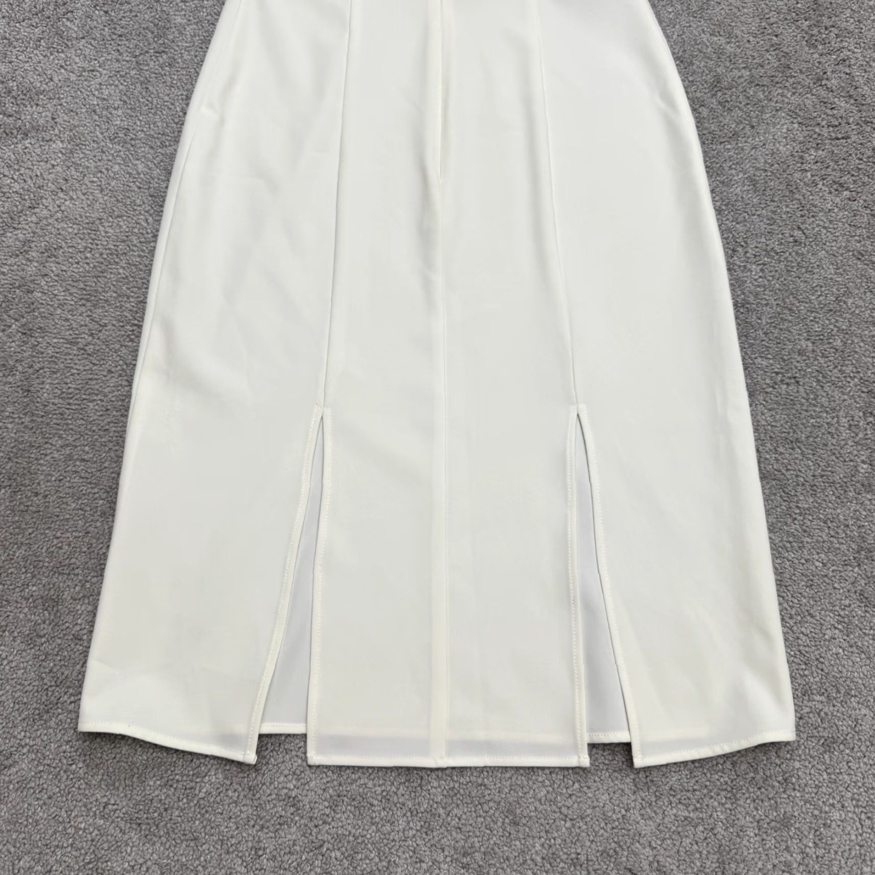 Bcbgmaxazria BCBGMAXAZRIA Dress Sheath Midi Womens XXS White Black Lace Panel Runaway Crew Neck Short Sleeve Vintage No Size XXS / US 00 / IT 34 - 4 Thumbnail