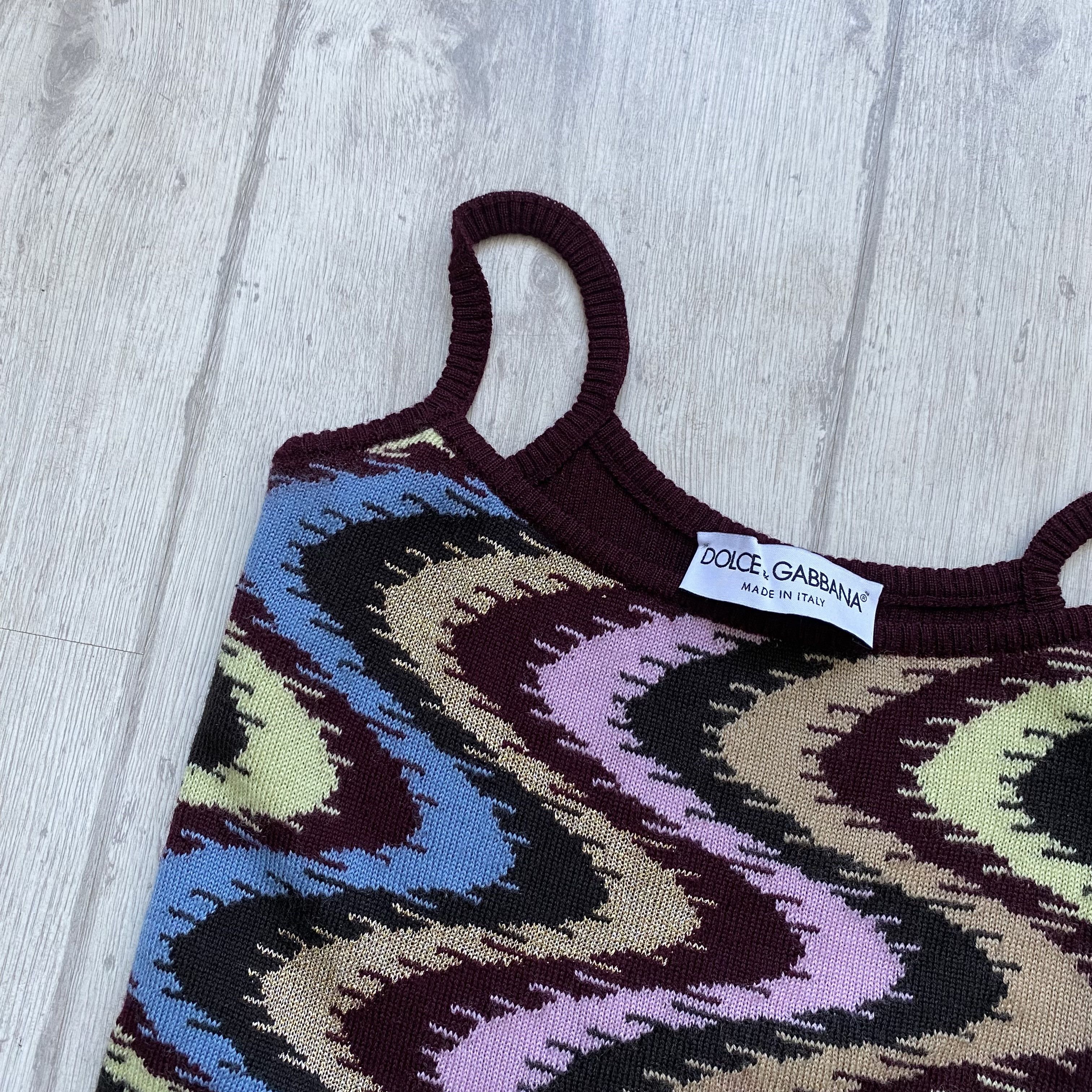 Dolce & Gabbana 💎 Dolce & Gabbana Striped Wool Tank Top Y2K Size M / US 6-8 / IT 42-44 - 2 Thumbnail