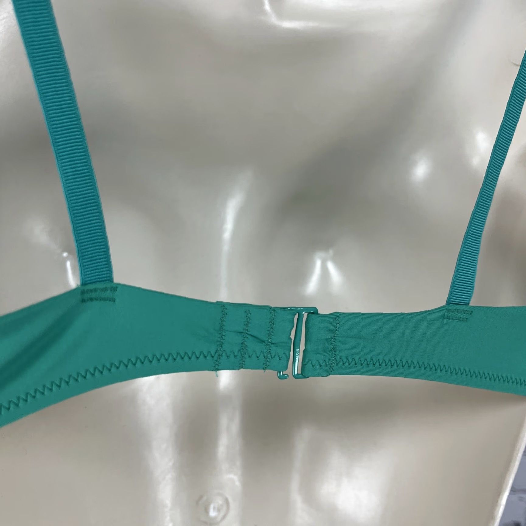 Vintage Aerie Teal Green Front Adjustable Bandeau Unpadded Bikini Top M Womens Swimsuit Solid Beach 90s (if applicable) Size M / US 6-8 / IT 42-44 - 6 Thumbnail