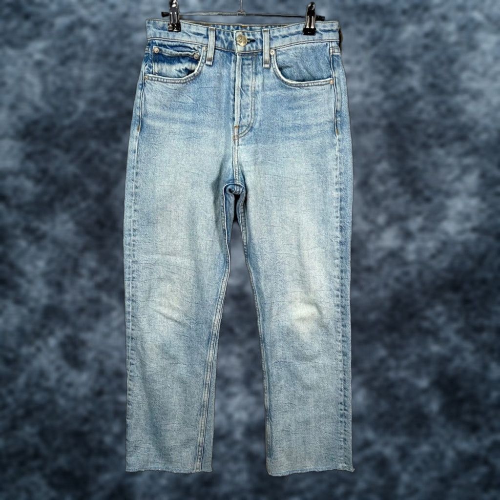 Rag & Bone Rag & Bone Jeans Womens 24 High-Rise Ankle Straight Distressed Light Wash Denim Blue 5-Pocket Womens Size 42" / US 20 - 1 Thumbnail