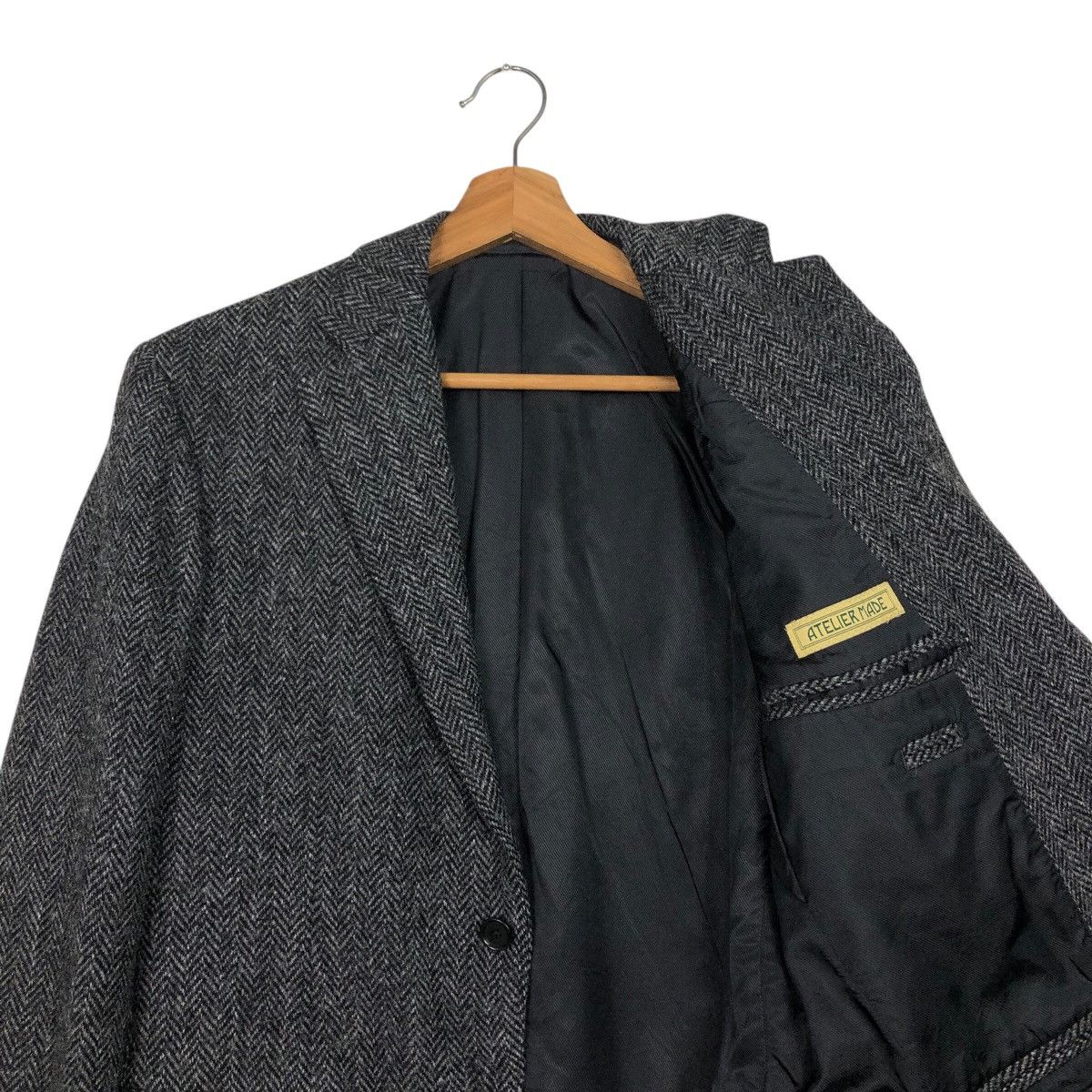 Harris Tweed 📌Vintage Wool Jacket Harris Tweed Double Breast Herringbone Size US M / EU 48-50 / 2 - 13 Thumbnail