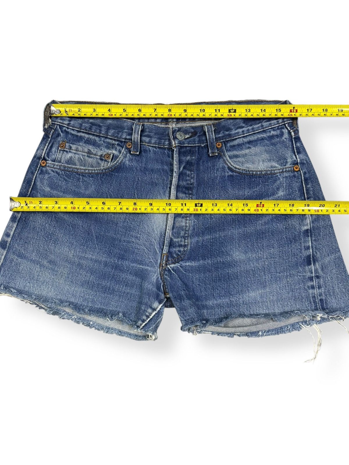 Levi's Vintage 80s Levis 501 Selvedge Denim Shorts-Stamp Button 524 Size 32" / US 10 / IT 46 - 12 Thumbnail