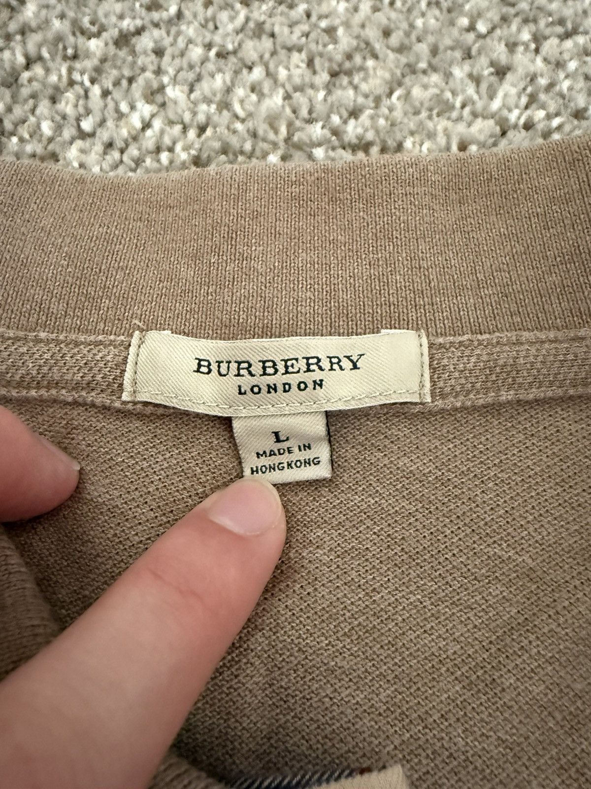 Burberry Burberry tan/beige polo shirt Size US L / EU 52-54 / 3 - 3 Thumbnail