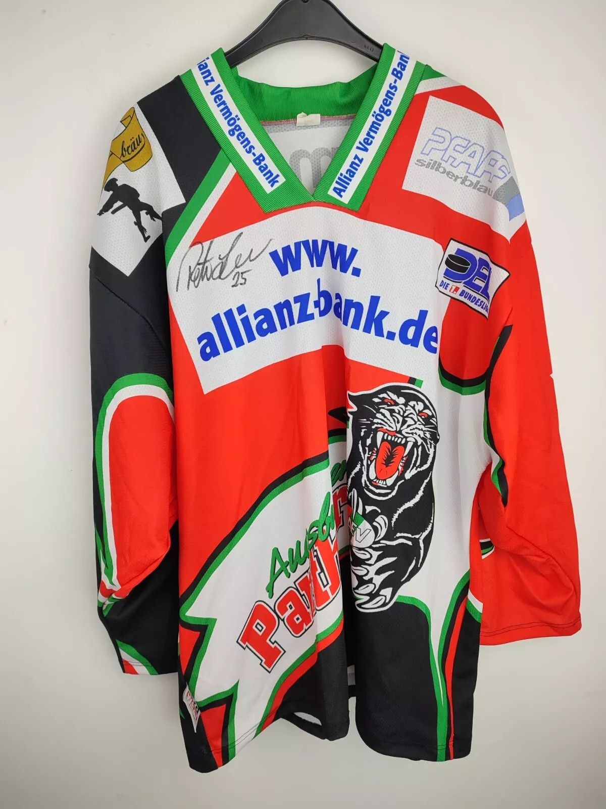 Vintage Vintage 1999 Augsburger Panther Game Worn Jersey Team Signed Size US XL / EU 56 / 4 - 14 Thumbnail