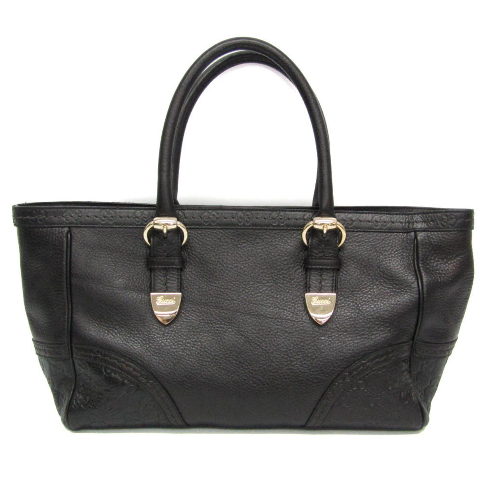 Gucci Gucci Guccissima 185566 Women's Leather Tote Bag Black Size ONE SIZE - 1 Thumbnail