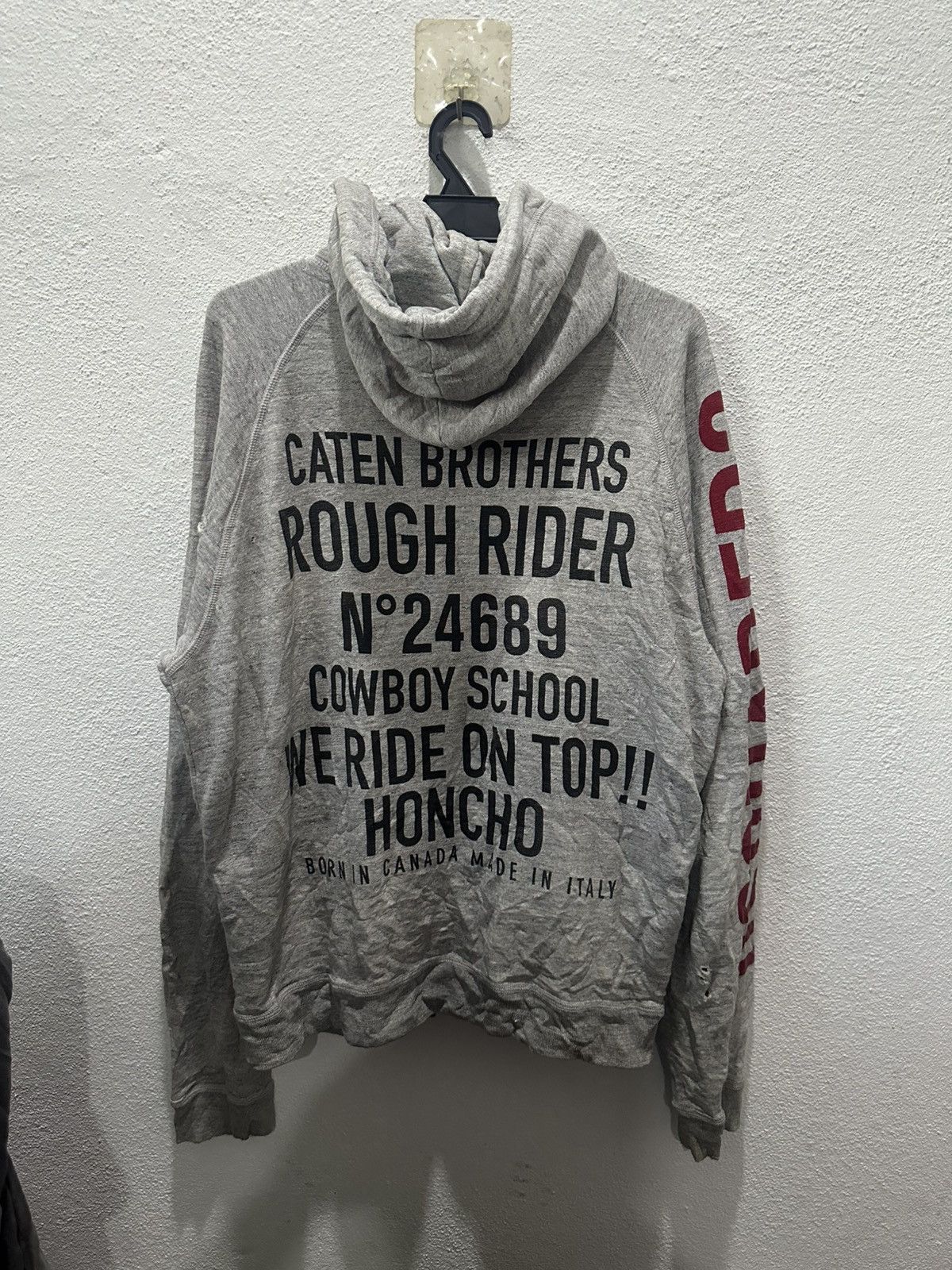 Dsquared2 Dsquared2 Men's Distressed Zipped Hoodie Size L Size US L / EU 52-54 / 3 - 1 Thumbnail