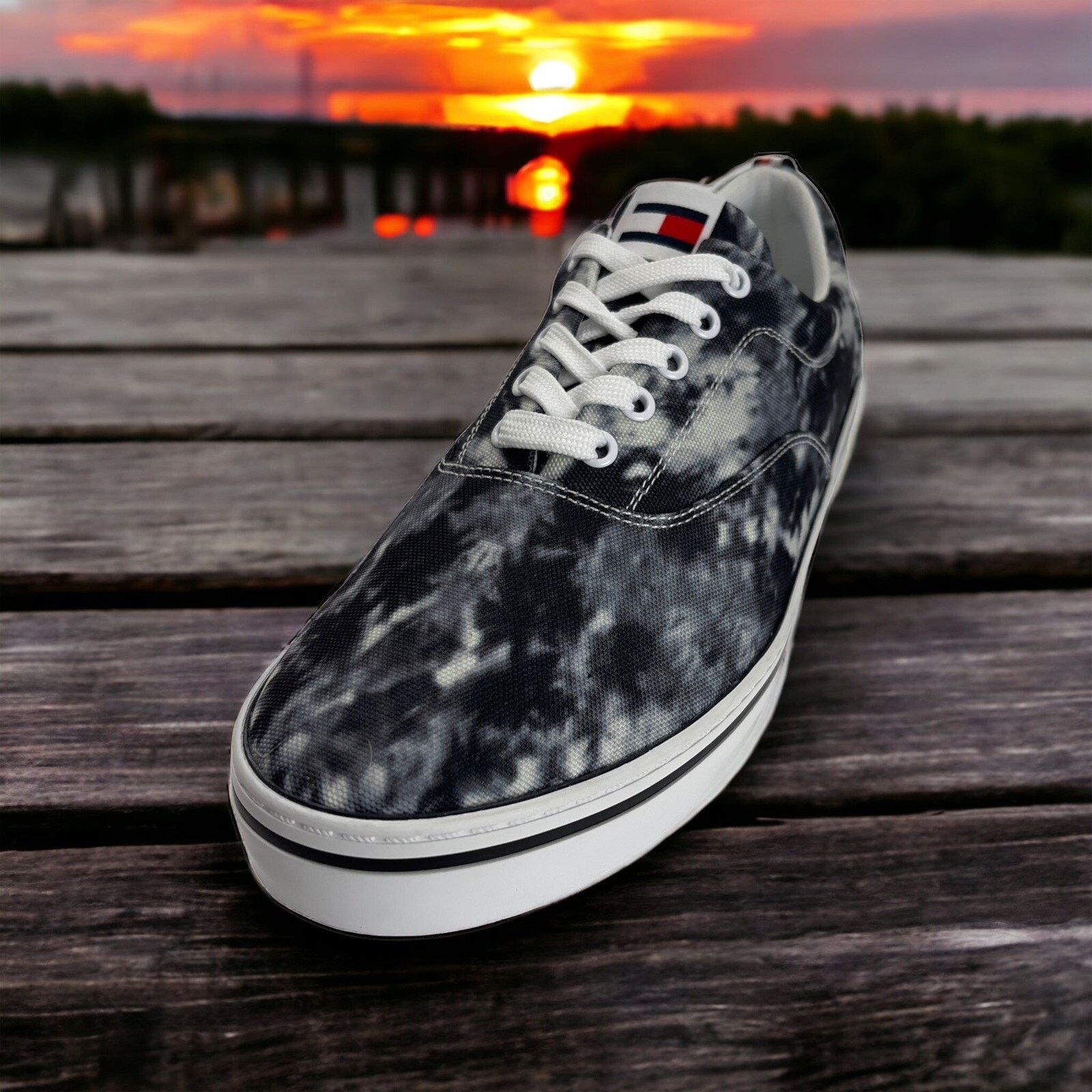 Tommy Hilfiger Tommy Hilfiger Black Tie Dye Lace-Up Remmo Sneaker Mens 12M Size US 12 / EU 45 - 1 Thumbnail