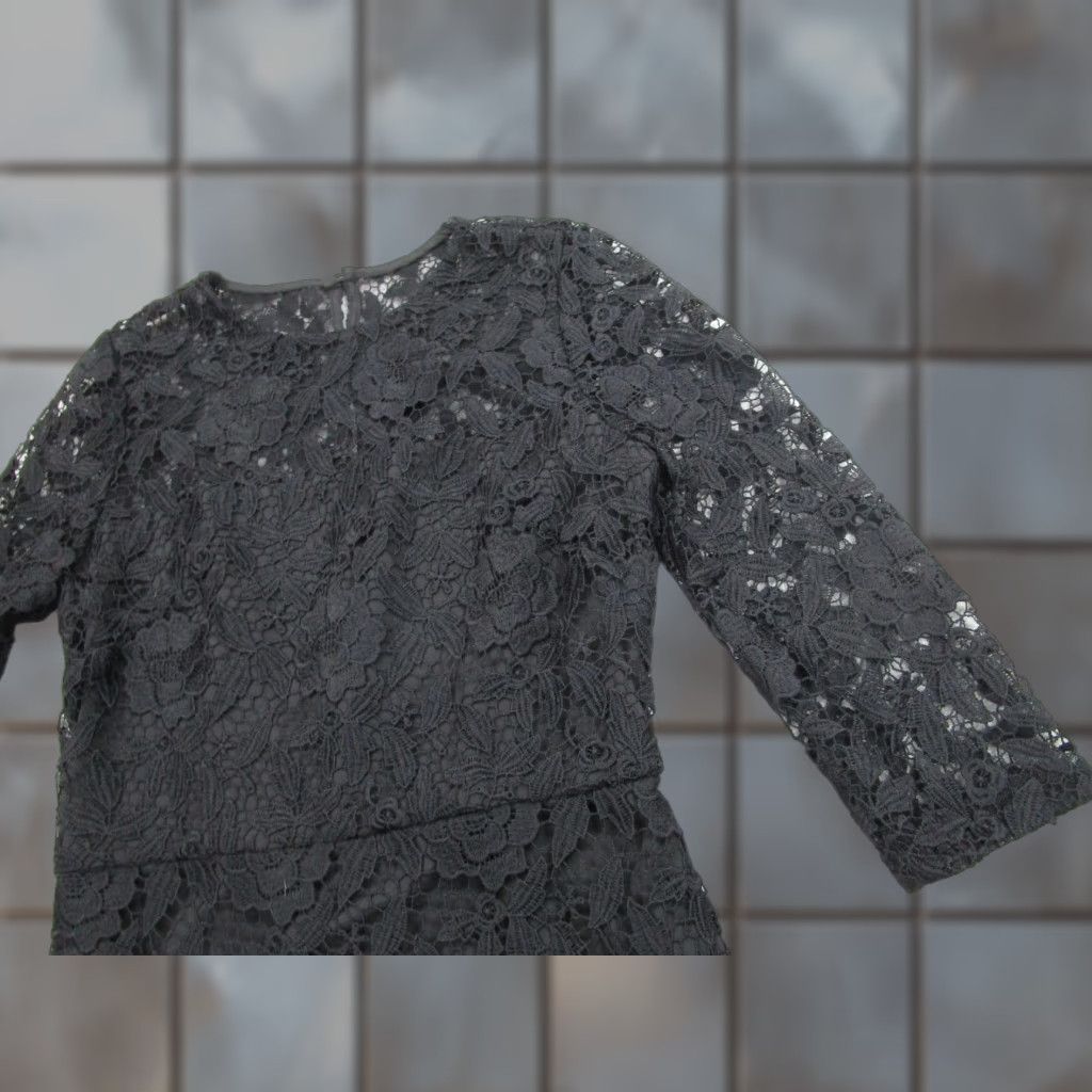 J.Crew J.CREW Collection Dress Womens 00 Black Lace 3/4 Sleeve Sheath Party Cocktail - Little Black Dress Size XXS / US 00 / IT 34 - 1 Thumbnail
