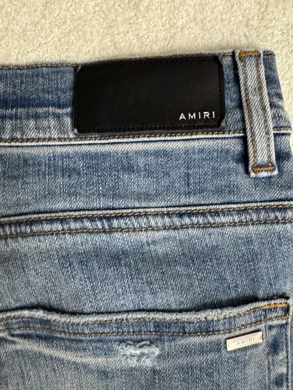 Amiri 💠Amiri💠 LOGO JEANS INDIGO (34) Size US 34 / EU 50 - 6 Thumbnail
