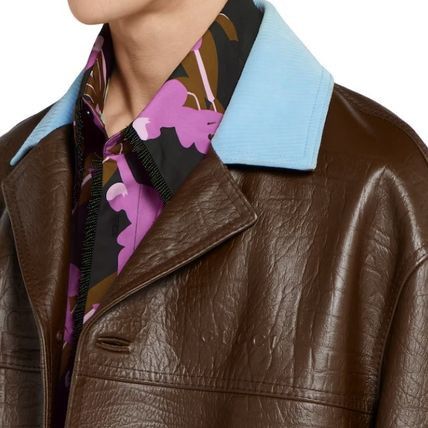 Gucci o1loc1c1125 821694 Embossed Leather Jacket in Brown Size US M / EU 48-50 / 2 - 5 Thumbnail