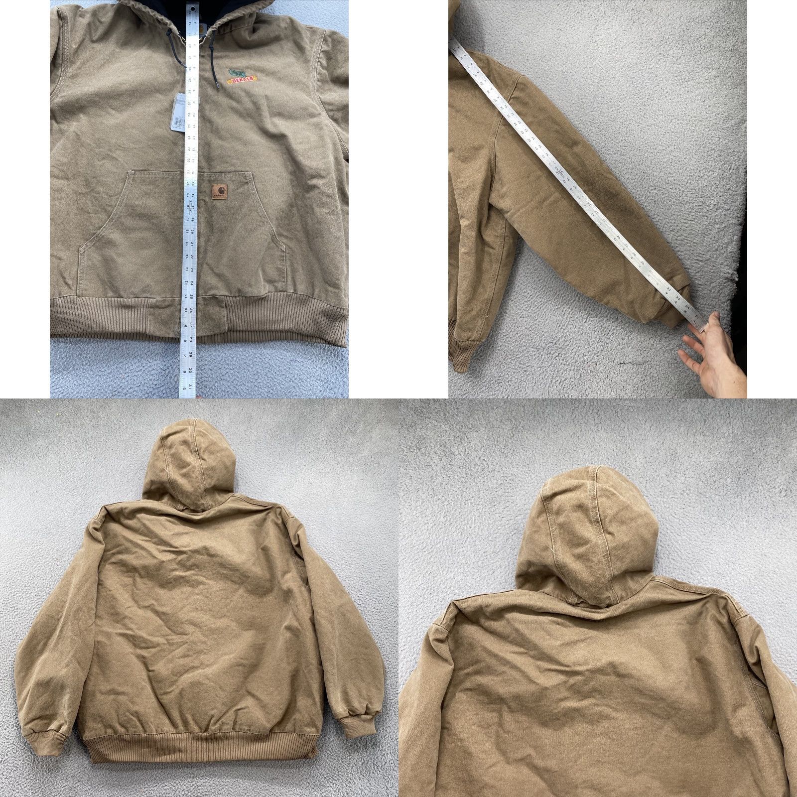 Carhartt VINTAGE Carhartt Jacket 3XL Brown Hooded Canvas 3M Thinsulate FRB Dekalb Seed J130-M Mens Size US XXL / EU 58 / 5 - 8 Thumbnail