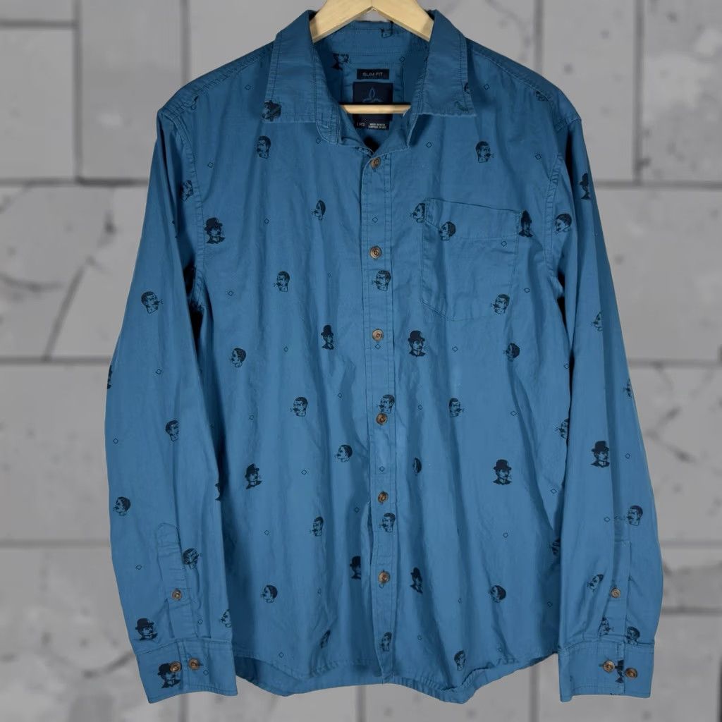 Prana prAna Blue Slim Fit Long Sleeve Button-Down Shirt Mens L Size US L / EU 52-54 / 3 - 1 Thumbnail
