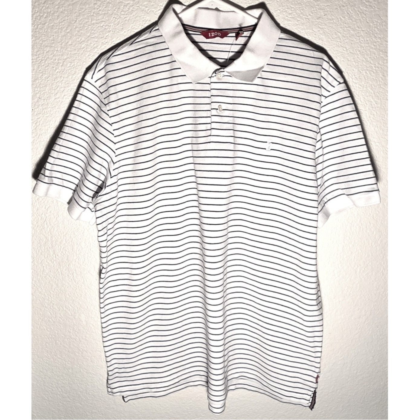 Izod Izod White Polo Shirt XL with Black Stripes Size US XL / EU 56 / 4 - 1 Thumbnail