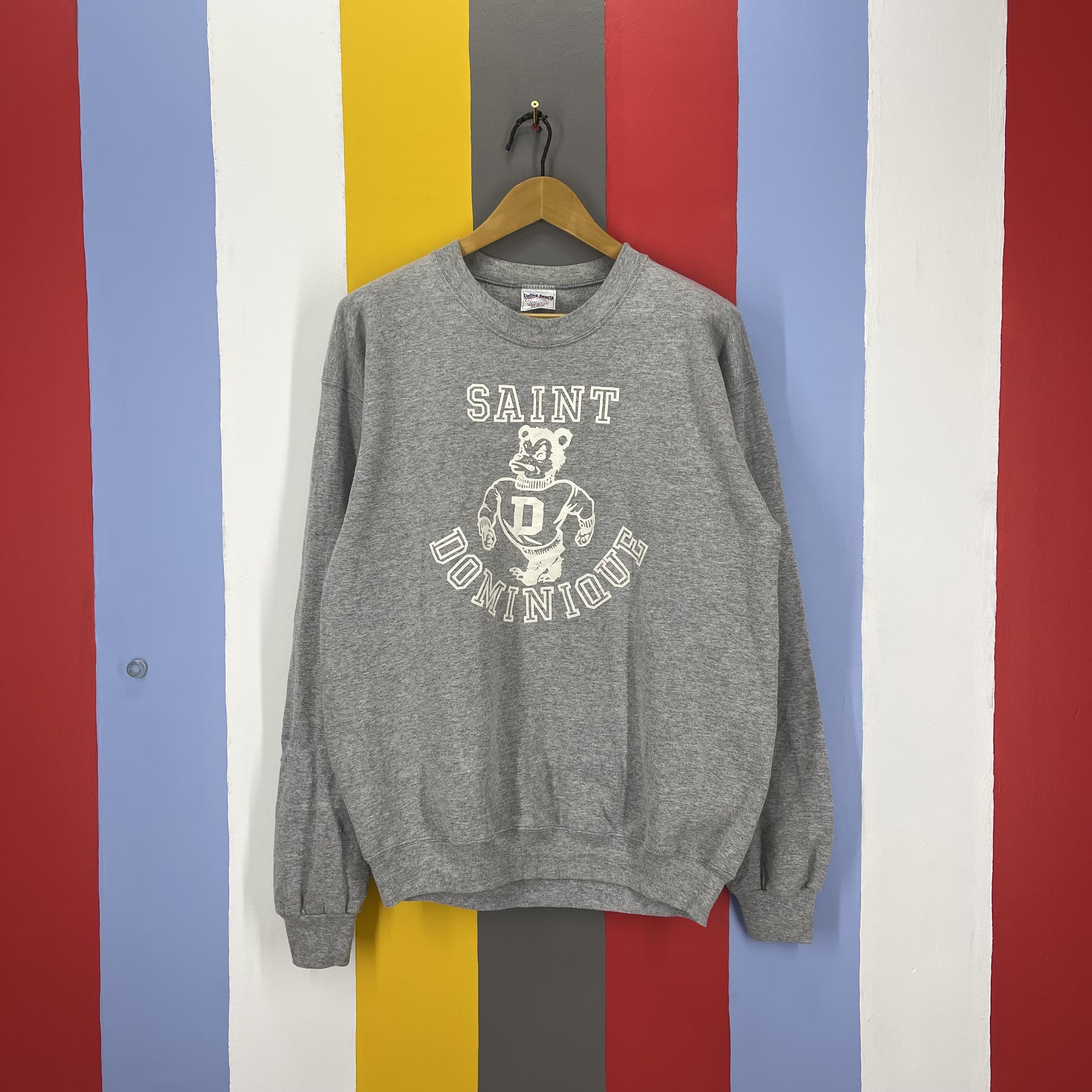 Vintage 90s Vintage SAINT DOMINIQUE Crew Neck Sweatshirt #1084/AL Size US L / EU 52-54 / 3 - 1 Thumbnail