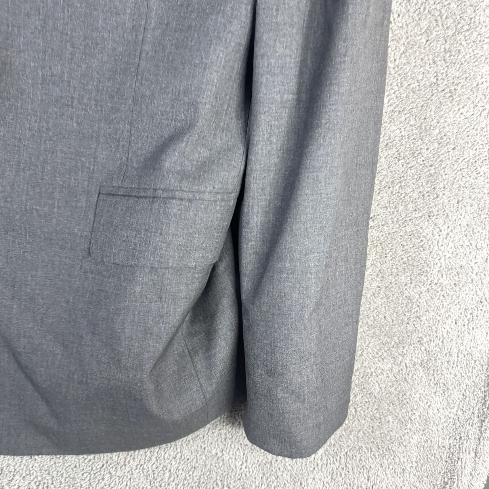 Vintage Vitale Barberis Canonico Gray Wool Blazer Mens L Notch Lapel Single-Breasted 4-Button Cuffs Classic Fit Jacket Size 42R - 3 Thumbnail