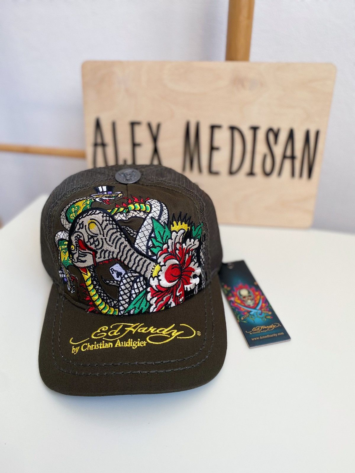 Ed Hardy Ed Hardy Cristian Audigier Cobra flower cap Size ONE SIZE - 1 Thumbnail