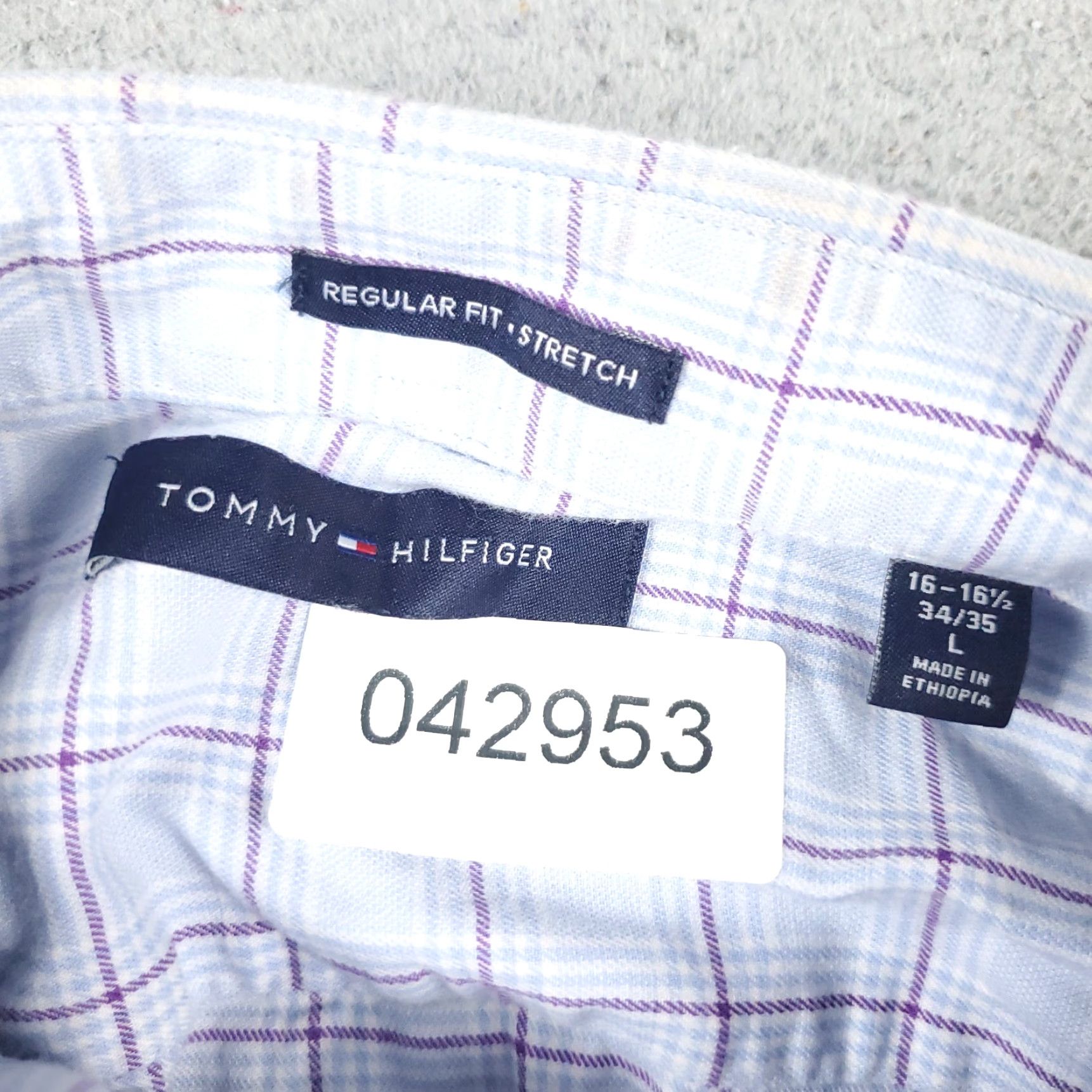 Tommy Hilfiger Tommy Hilfiger Blue Check Casual Button-Up Shirt Mens Large Long Sleeve Regular Fit Size US L / EU 52-54 / 3 - 8 Thumbnail