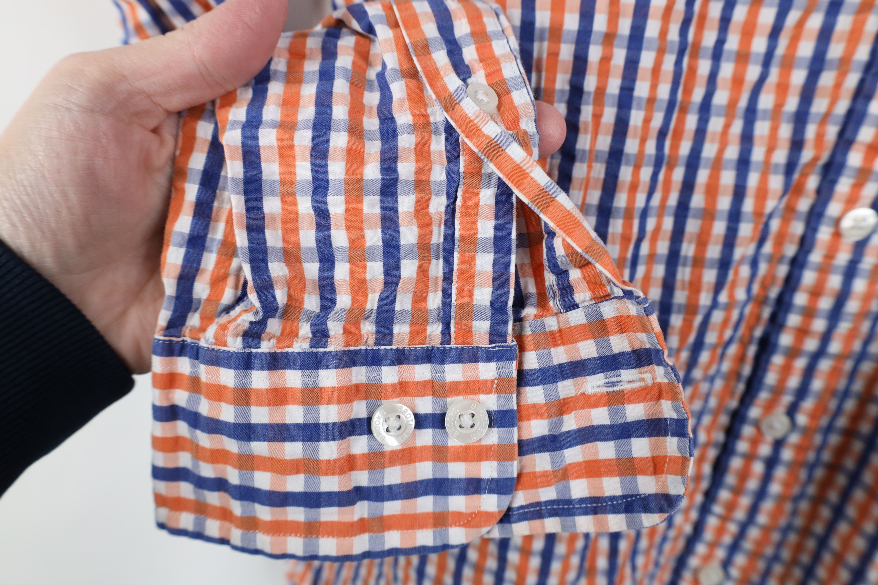 Brooks Brothers Brooks Brothers Seer Sucker Collared Button Down Shirt Plaid Size US L / EU 52-54 / 3 - 5 Thumbnail