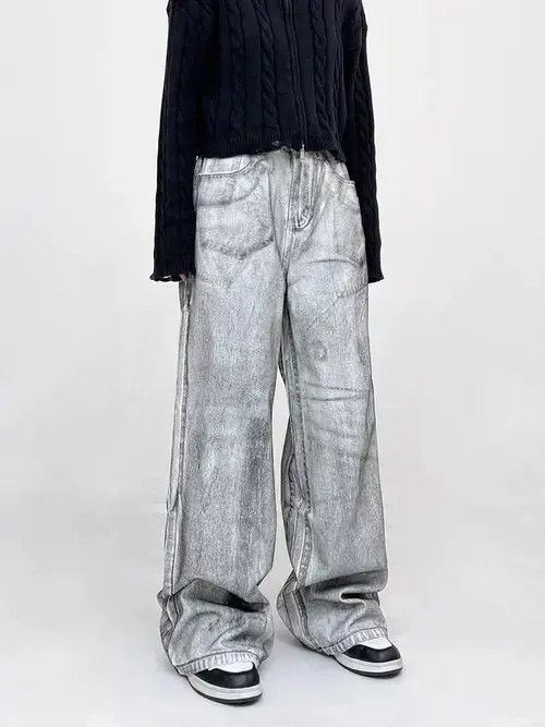 Jean distressed faded damaged flared jeans Size US 32 / EU 48 - 3 Thumbnail