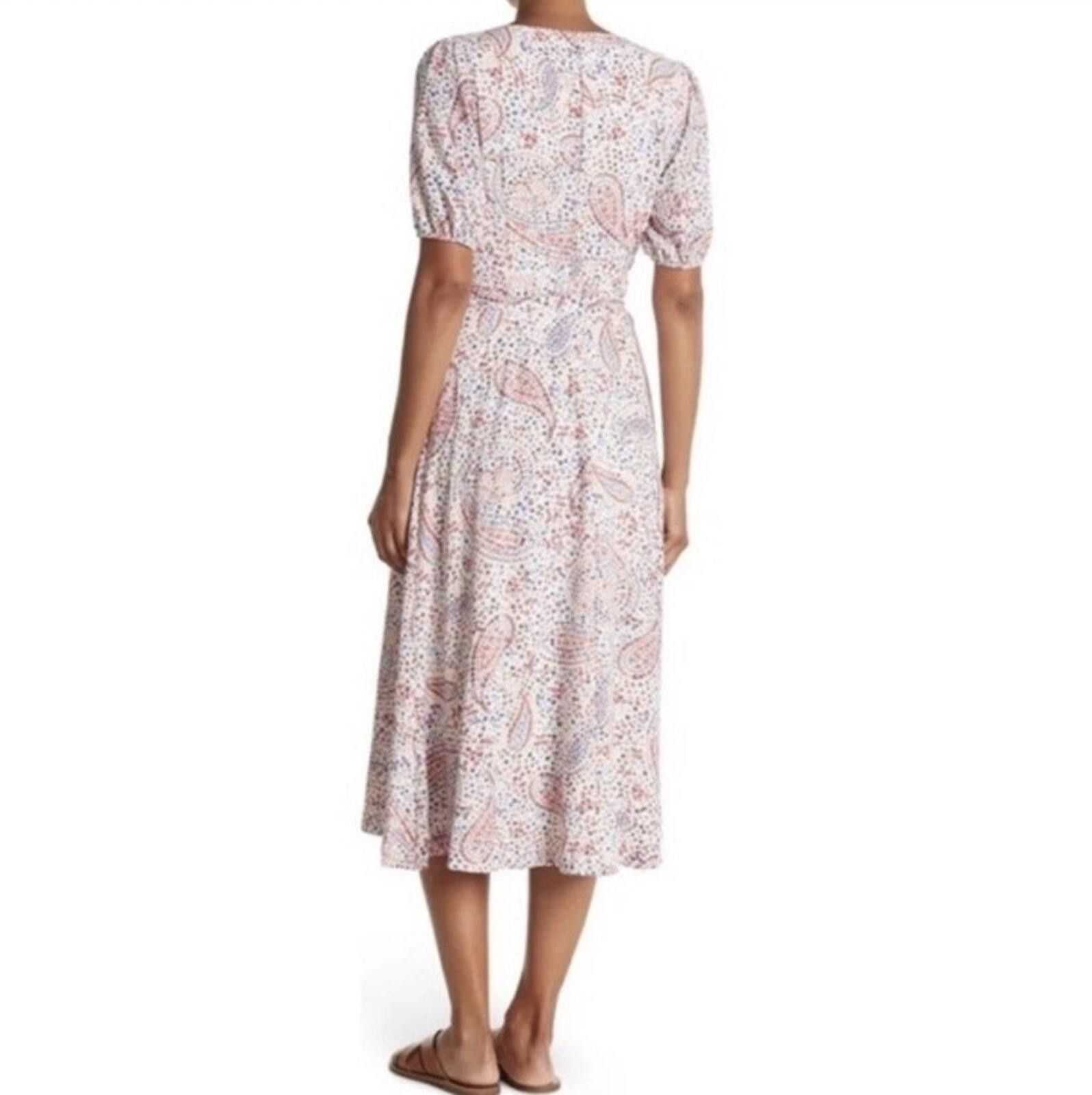 Sage Sage Collection Puff Sleeve Paisley Wrap Midi Dress Size 12 Size XL / US 12-14 / IT 48-50 - 2 Thumbnail