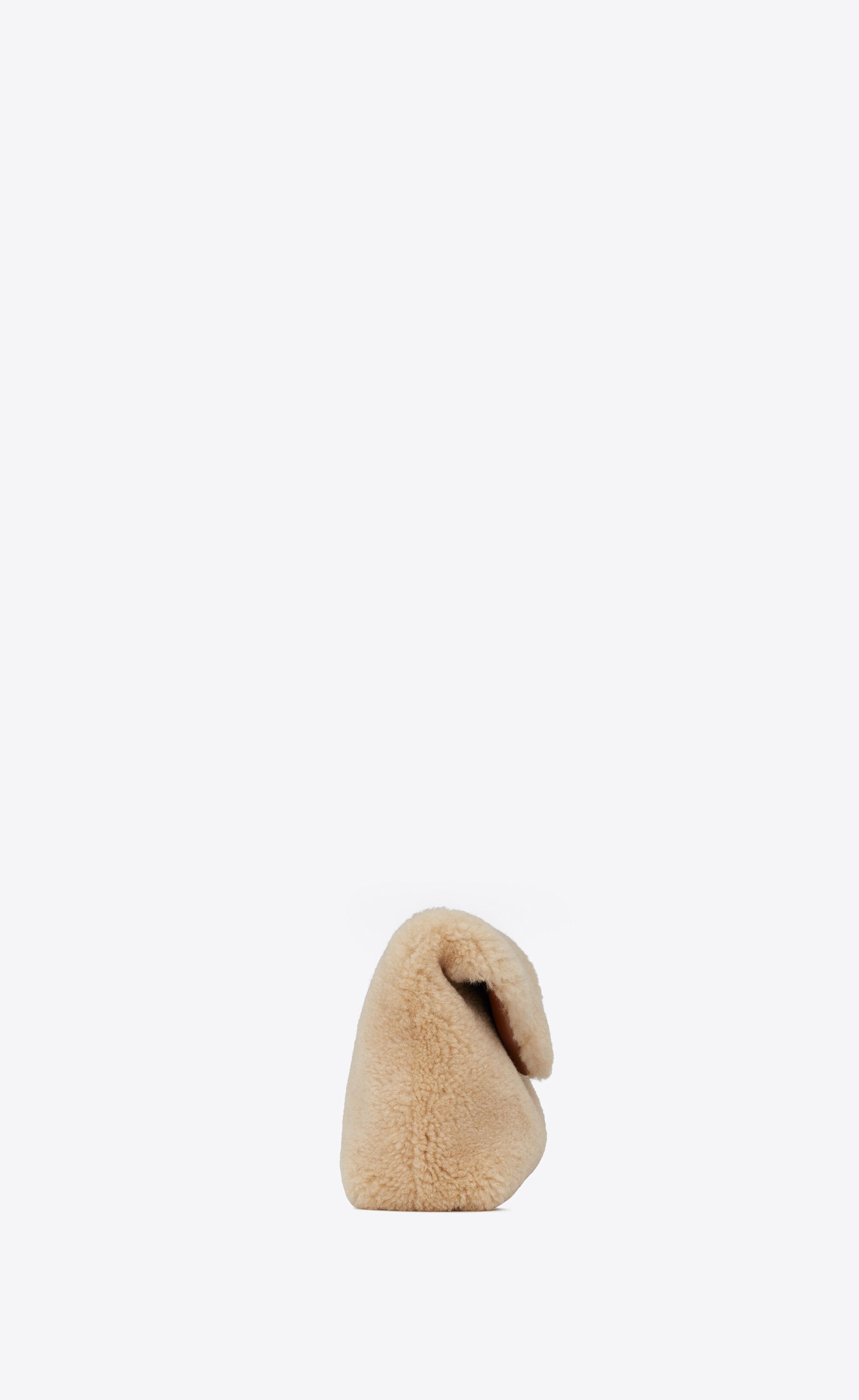 Saint Laurent Paris o1b1hav111224 Size: OS / Puffer Small Pouch Shearling Beige Size ONE SIZE - 4 Thumbnail