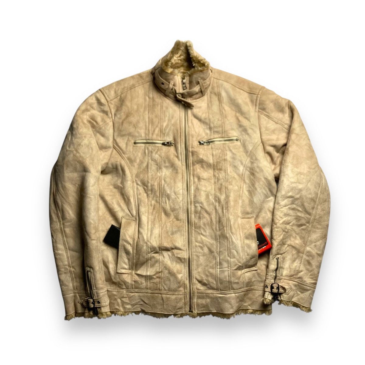 Le Grande Bleu (L.G.B.) 🇯🇵 MALE & CO SUEDE LEATHER LINED FAUX FUR JACKET Size US XL / EU 56 / 4 - 2 Thumbnail