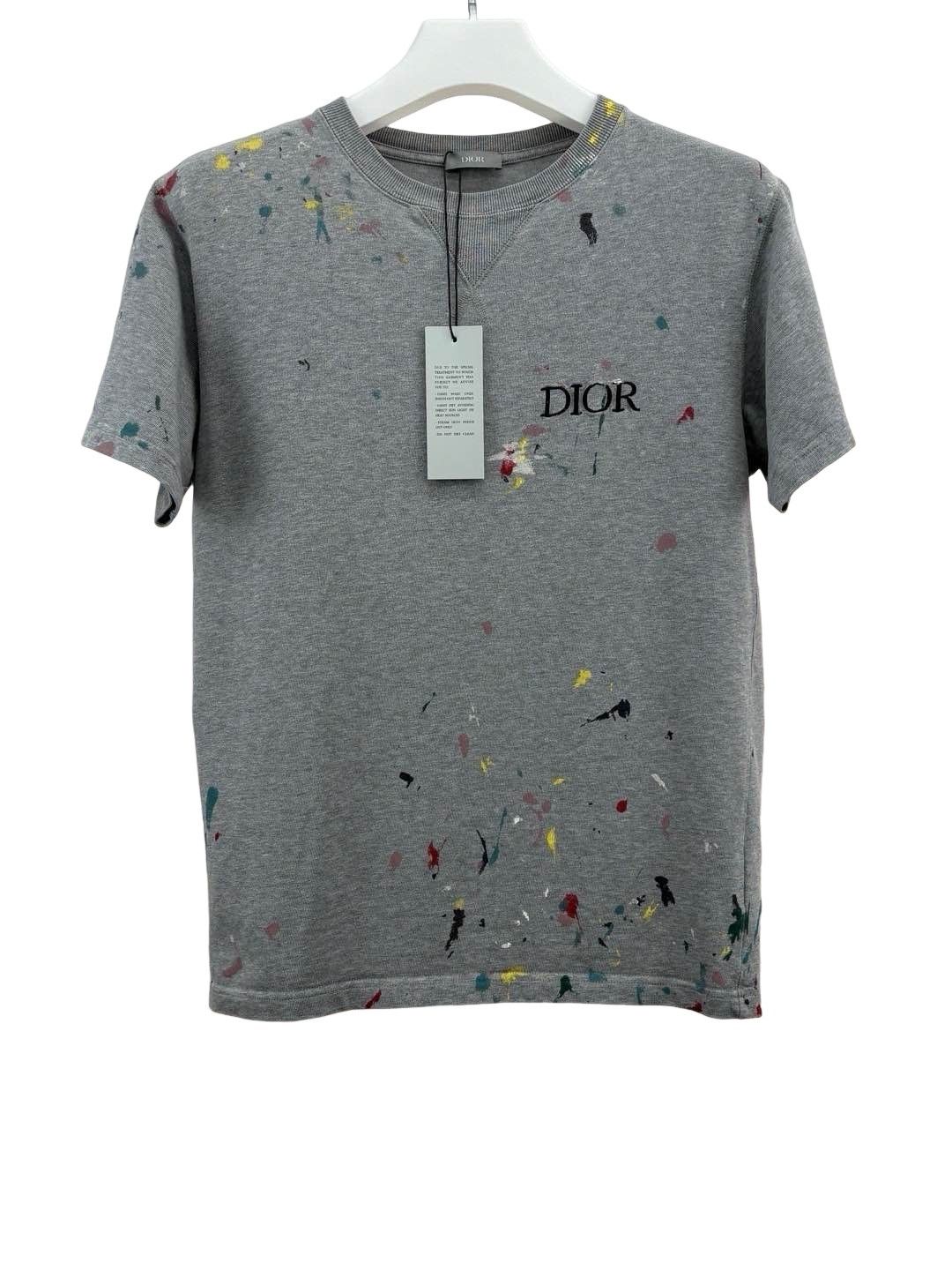 Dior グレー Tシャツ スプラッシュプリント Dior Gray Dior T-Shirt with Paint Splatter | Grailed